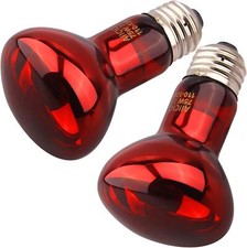 75W Red Infrared Reptile Heat Lamp Bulb, Night Light for Bearded Dragon Lizard