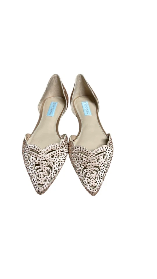 Pisos Betsey Johnson Lucy estrás punta puntiaguda D'Orsay talla 8,5 Foto 2 de 4