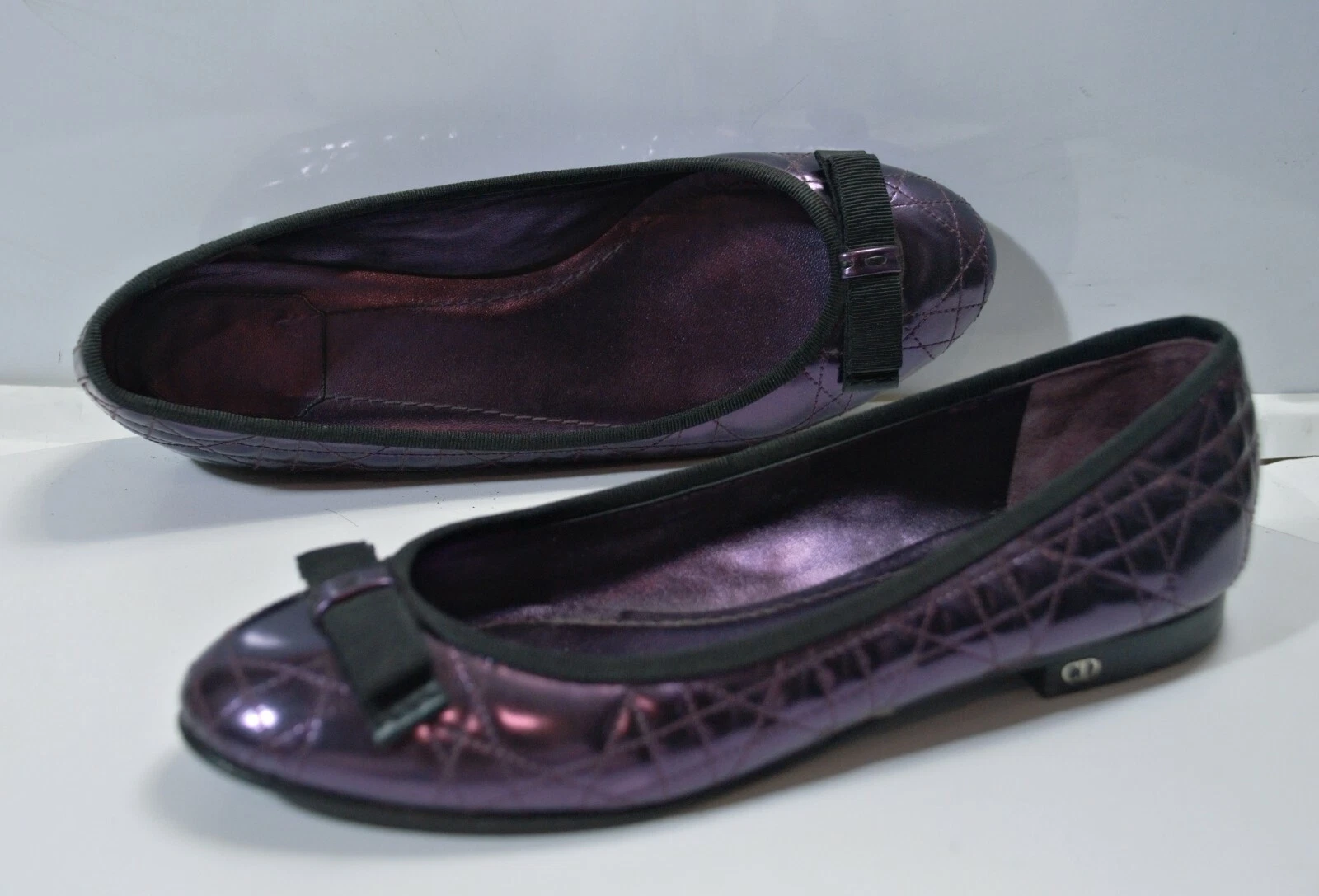 Plats de ballet cuir violet Dior 39