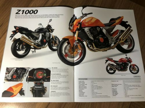 Genuine Kawasaki Sports Motorbike Brochure Z750 Z1000 ER-5 ZRX1200R/1200S (153) - Picture 3 of 6