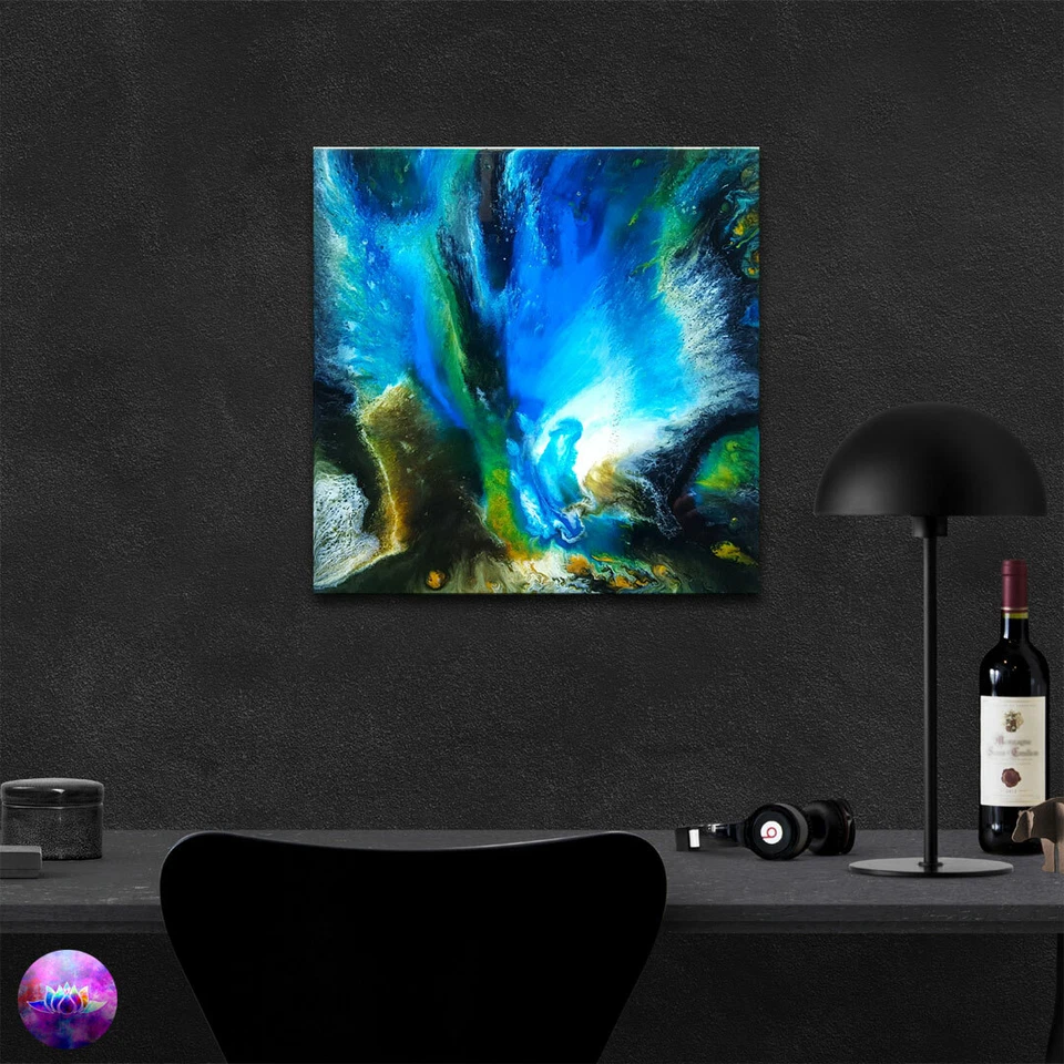 ORIGINAL Malerei Abstrakt Resin Art Kunst Harz Gemälde Modernes Bild HANDGEMALT - Bild 2 von 4