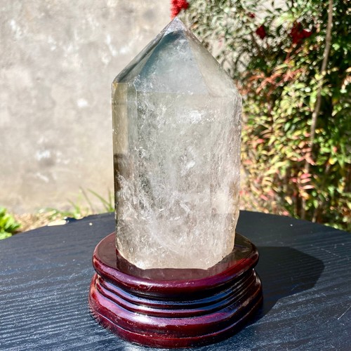 3.6LB Natural Garden Green Red Ghost Phantom Quartz Crystal Point Tower Obelisk - Picture 5 of 24