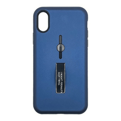 Diverse Metal Kickstand Case Cover for iPhone XR 6.1'' GRAY BLUE