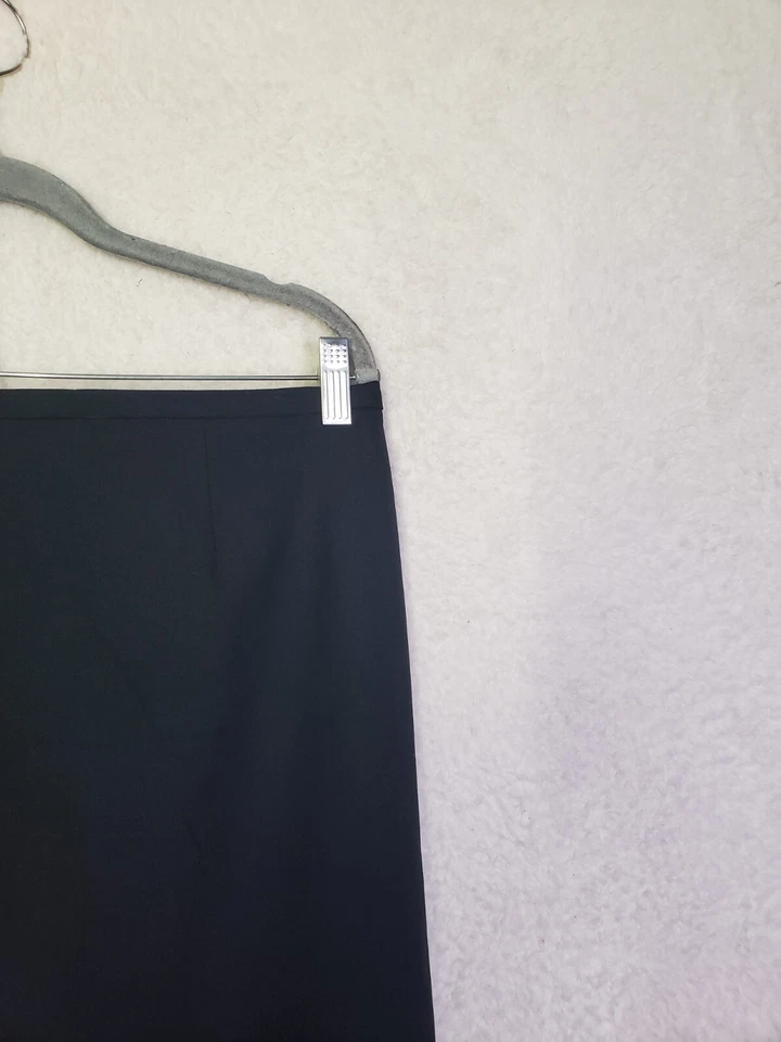 Falda clásica Entier para mujer 14 negra mezcla de lana lápiz recto regular mini Foto 3 de 4