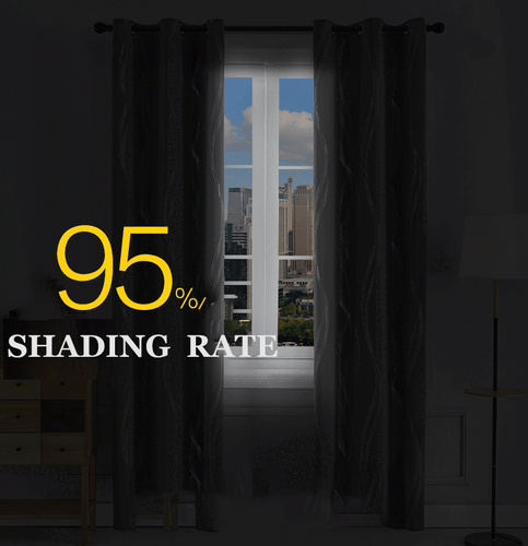 2X Blockout Curtains Blackout Foil Print Window Curtains Eyelet Pair for Bedroom - Picture 19 of 40