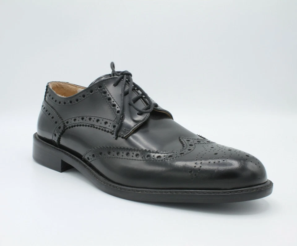 Scarpe da Uomo Eleganti in Pelle Nero Derby per Cerimonia Francesine 40 Casual  - Изображение 2 из 4