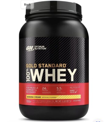 Gold Standard 100% Whey, Banana Cream, 2 lb Muscle Support Recovery 29 Servings