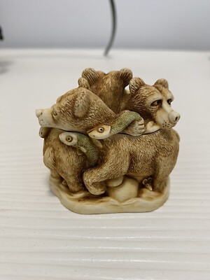 HARMONY KINGDOM LIFE S A PICNIC BOX FIGURINE 1995 BEAR BOX EUC