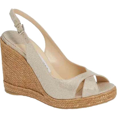 Jimmy Choo Wedge Heel Espadrilles Sandals Beige Size 36 | eBay