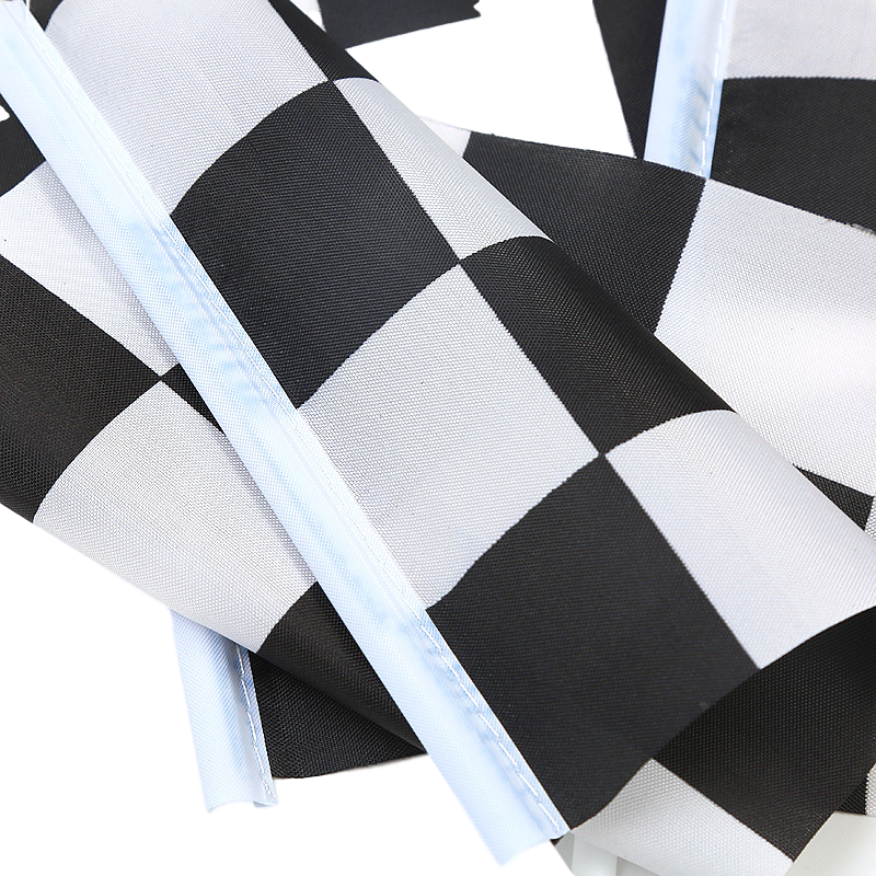10 Fabric F1 Black and White Checkered Chequered Hand Waving Racing Car