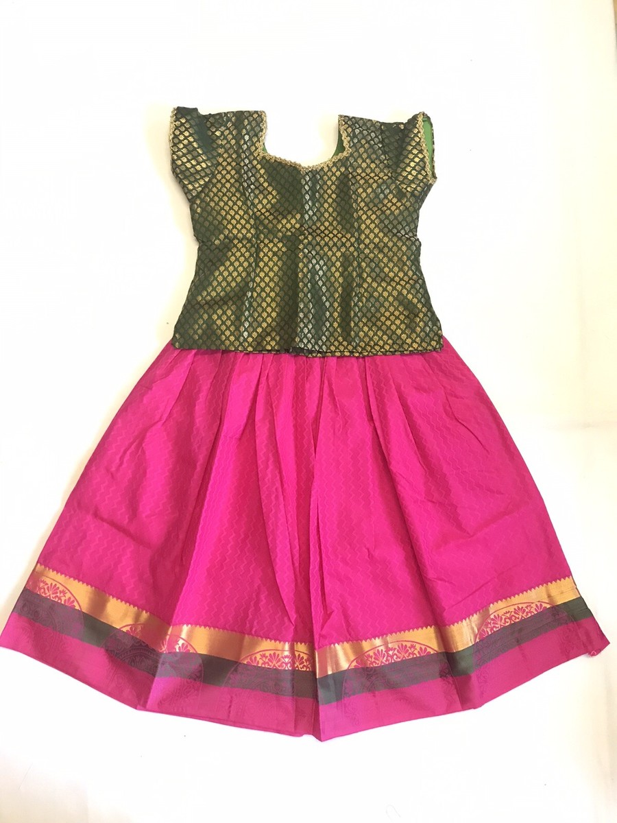 Asian Indian Traditional Girls Children Kids Pattu Pavadai Lahenga