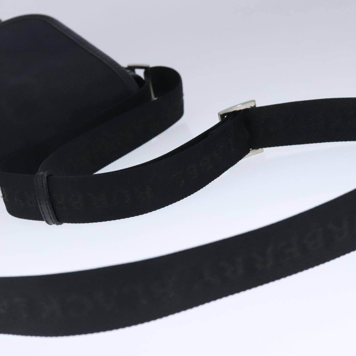 BURBERRY Black label Shoulder Bag Nylon Black Silver Auth BURBERRY Black label Shoulder Bag Nylon Black Silver Auth