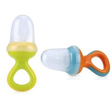 Nuby Nibbler Mesh First Soft Foods Feeder, 2pk, Orange/Green