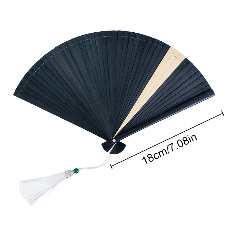 Vintage Chinese Folding Bamboo Fans Hand Held Dance Fan Wedding Party Stage Fans - image 3 of 4