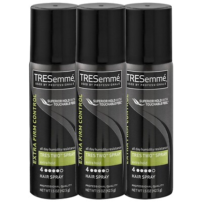 3-Pk TRESemme TRES TWO Hair Styling Spray 24H EXTRA FIRM CONTROL ~ Travel Size