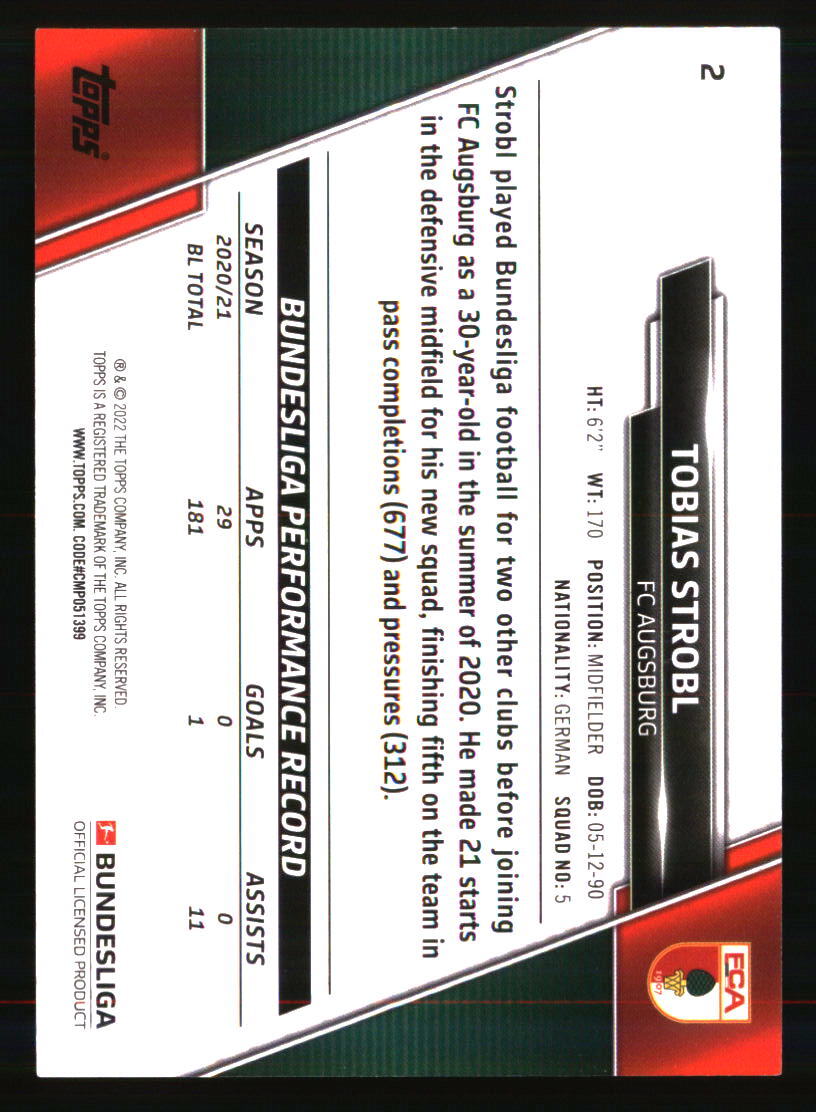 Tobias Strobl 2021-22 Topps Bundesliga #2 SOCCER Card | eBay