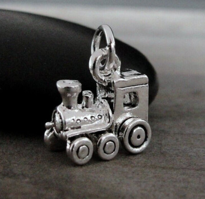 Silver Train Charm - Locomotive Charm - Railroad Charm - Train Jewelry