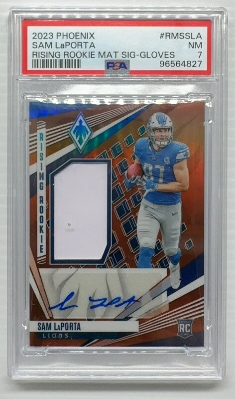 Sam LaPorta Panini Phoenix Rising Rookie Material Signatures #RMSSLA Gloves