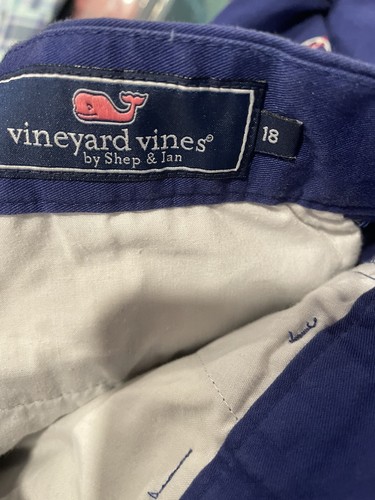 Boys Kids VINEYARD VINES Blue Anchor Nautical Classic Shorts Size 18 - Picture 5 of 5