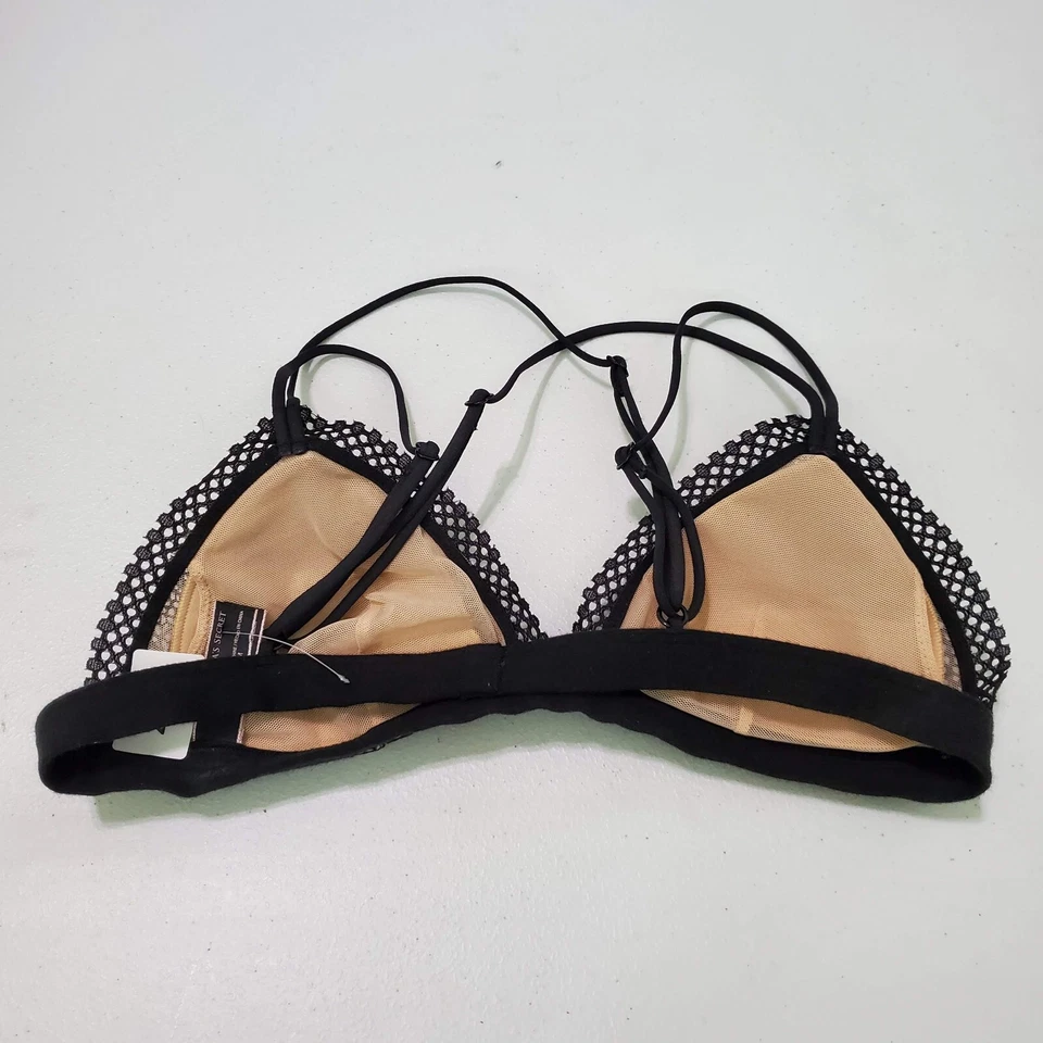 Victoria's Secret Women Bra Medium Black Bralette Lace Wireless Removable Pads - Image 4 of 4