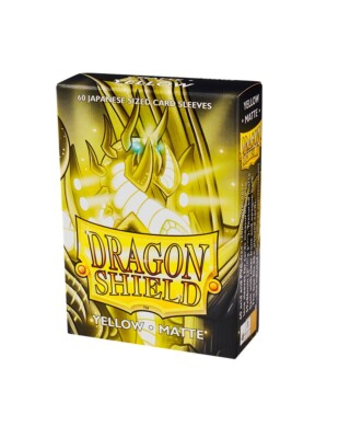 60-Pk) Dragon Shield Card Sleeves YELLOW MATTE Small/Mini Size
