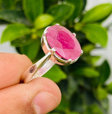 Oval Cut Ruby Ring, Engagement Ring, Ruby Jewelry, Handmade Ring, Silver 925