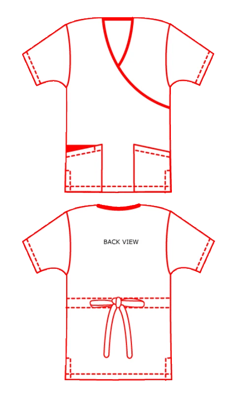 #1608 Adar Mock Wrap Print Top Nursing Scrubs NWT - Image 2 of 2