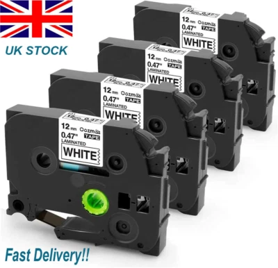 LABELIFE 4PK Compatible Brother P-Touch PT-H100 Label Maker TZ/TZe-231 Adhesive Tape 12mm