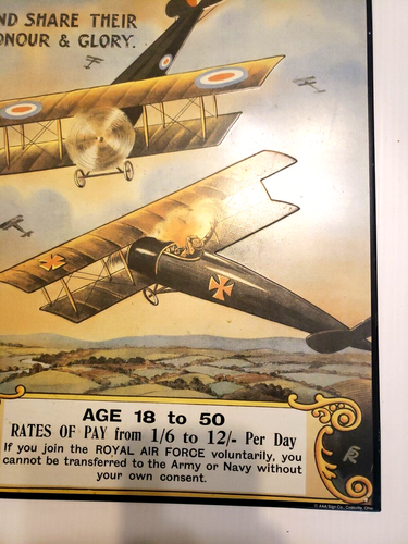Join the Royal Air Force METAL SIGN AAA Sign Co.British German Airplane - Picture 5 of 10