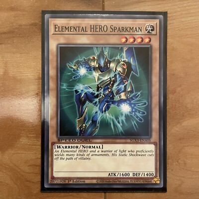 YuGiOh Elemental Hero Sparkman SGX3-ENA05 1st Edition Short Print Common Konami
