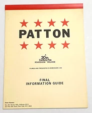 Rare Patton Movie 20th Century Fox Final Information Guide 1970 Original
