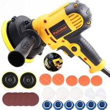 27PCS Car Polisher Buffer Sander 700W Auto Polishing Machine + 5" Pad Bonnet Kit
