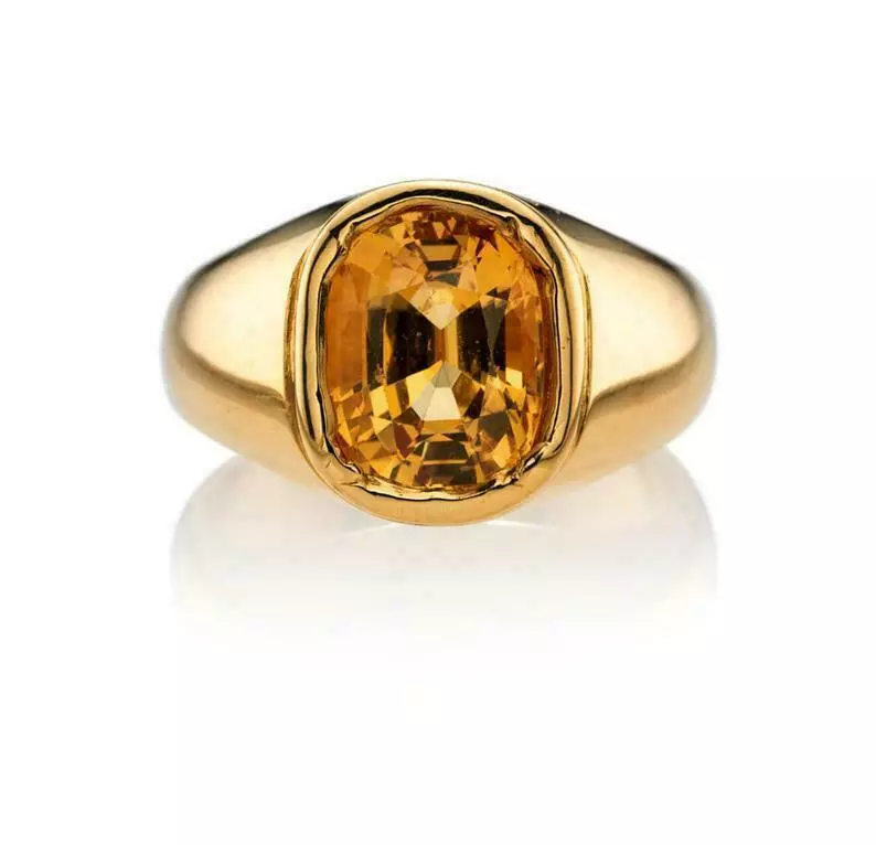 11.25 Ratti Yellow Sapphire Pukhraj Ring For Men & Women With Lab Certified