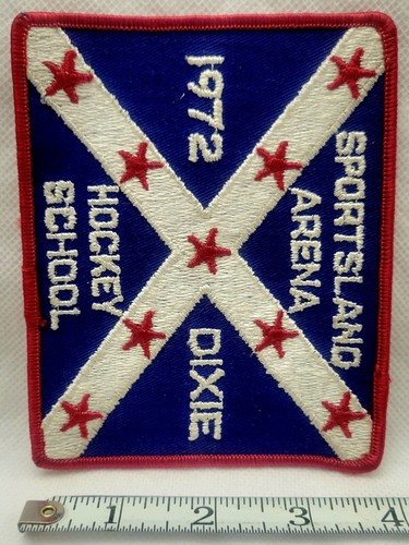 1972 Sportsland Arena Dixie Hockey School Vintage Cloth Patch 4 X 5 Inches - Picture 6 of 6