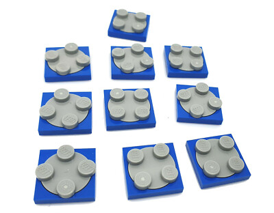 10pcs LEGO Plate 2x2 Turntable, Blue 3680,4219825, NEW