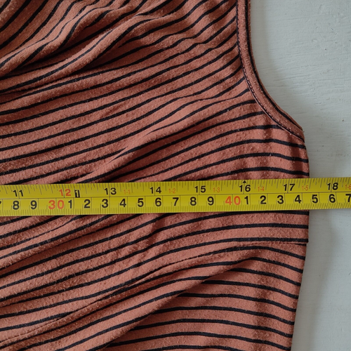 Next Maternity Sleeveless Top Tan Stripe Twist Knot Cowl Neckline Size 14 - Picture 4 of 8