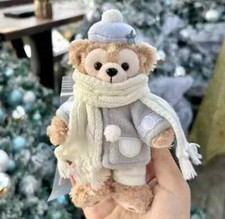 Disney Scarf Winter Duffy Bear Plush Doll Pendant Keychains Backpack Decor Gift