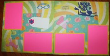 Swimming 12 x 12 premade scrapbook layout Handmade photo ready double page