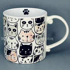Spectrum Designz CAT FACES Coffee Mug Embossed 18 oz. Ceramic