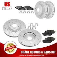 Front & Rear Brake Rotors+Ceramic Pads for Nissan 350Z 370Z Infiniti EX35 QX50