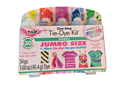 Tulip One-Step Tie-Dye Kit Rainbow 54 PCs Up To 30 Projects 5 Jumbo Size Colors