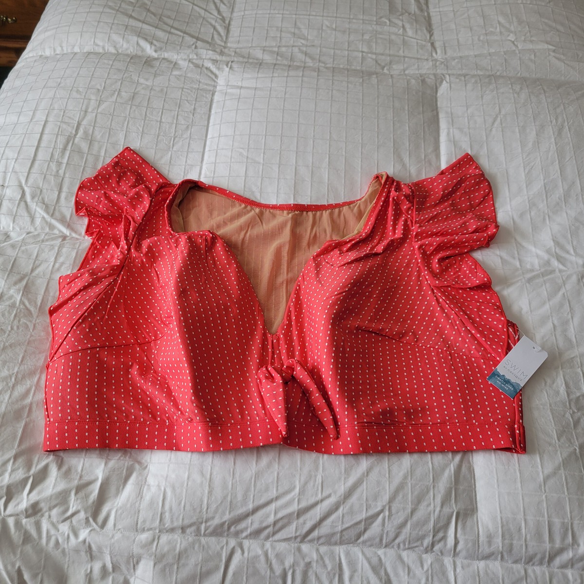 NWT Swim by Cacique Women's Swim Top Sz. 34 Plus Size Orange NEW