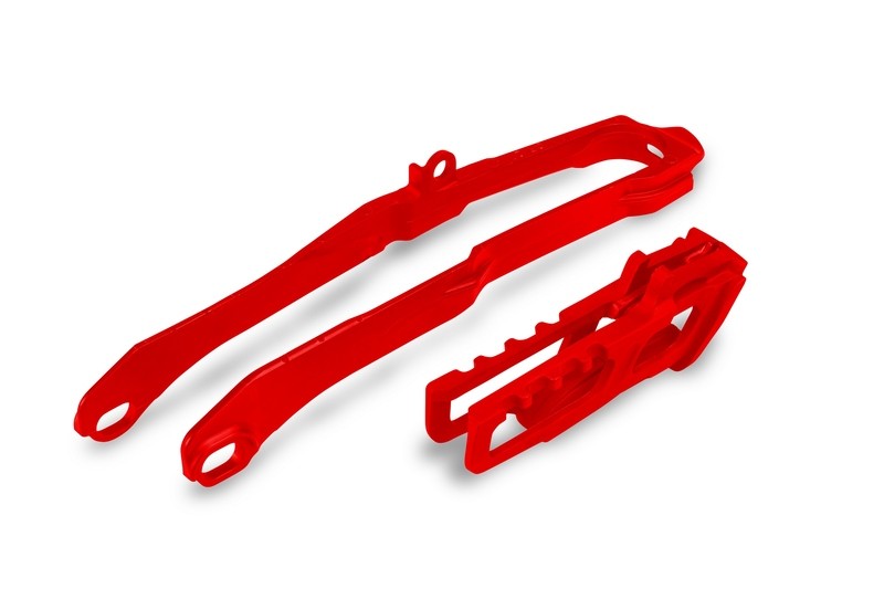 Kit pattini braccio oscillante + guida catena UFO - rosso Honda CRF250/450R/RX