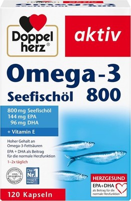 Doppelherz Omega 3 Seefischöl 800 EPA DHA Vitamin B1 120 Kapseln
