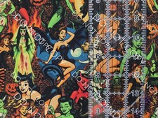 100% Cotton Woven Novelty Fabric Halloween Pi...
