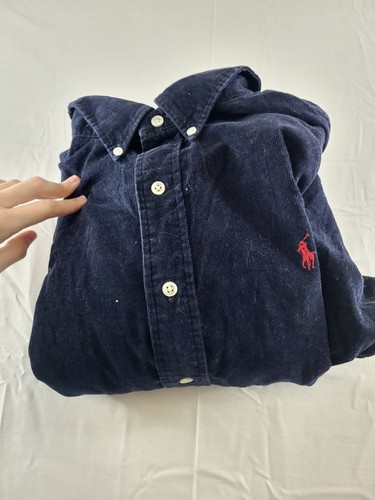 Ralph Lauren Corduroy Shirt Men's XL Blake Navy Blue Button Vintage 90s - Picture 14 of 14