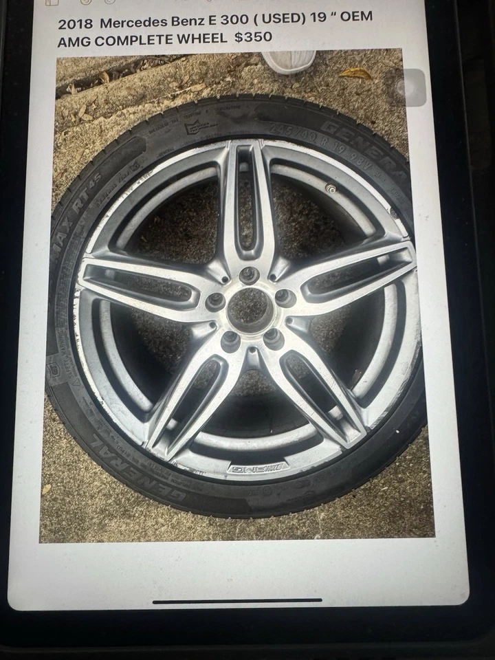 USED 2017-2020 MERCEDES-BENZ E-CLASS AMG 19X8 OEM FACTORY ORIGINAL WHEEL ONLY - Image 2 of 3