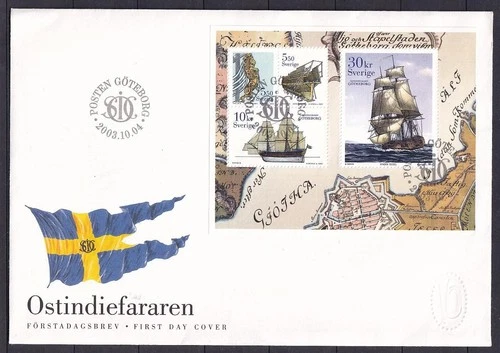 w2313/ Sweden Ship Sheet Block FDC Cover 2003