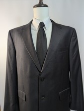Jos A Bank Black Wool Sport Coat Blazer Mens 43L Long 2 Button Classic