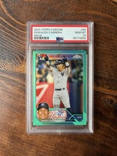 2023 Topps Chrome Aqua #69 Oswaldo Cabrera /199 Rookie PSA 10 GEM MT Yankees